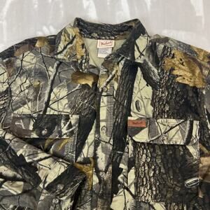 VTG Woolrich Shirt Mens Medium Camo Flannel Button Up Hunting Outdoor Workwear